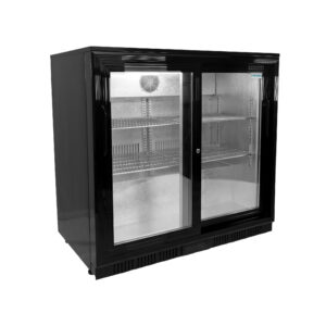 2 sliding door back bar cooler