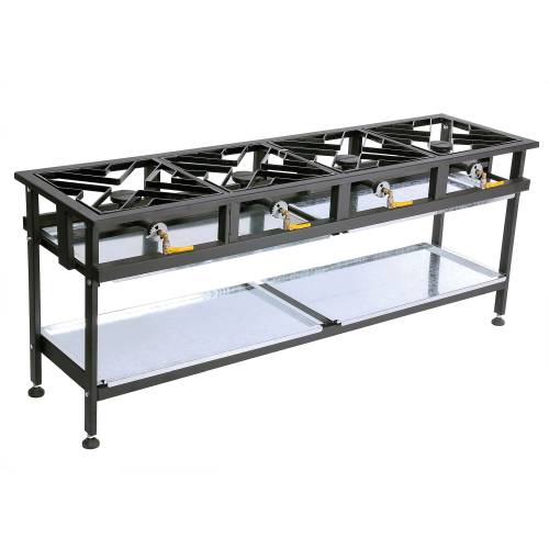 Boiling Table Gas - 4 Burner Straight (Anvil)